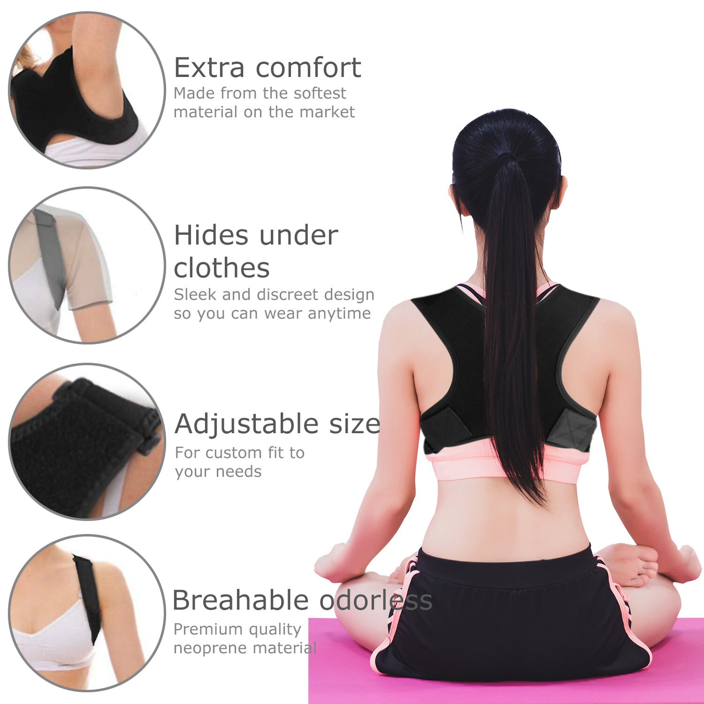 Back Posture Corrector Shoulder Straight Support Brace Belt Therapy Men Women